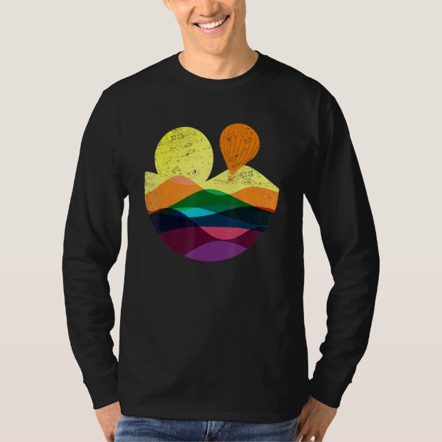 Hot Air Balloon Flight Abstract Colourful Flying D T-Shirt (Front)