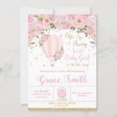Hot Air Balloon Floral Baby Shower Girl Invitation (Front)