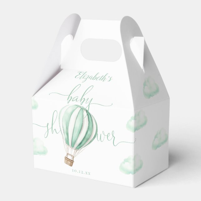  Hot Air Balloon Gender Neutral Baby Shower Favor Boxes (Front Side)