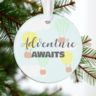 Hot Air Balloon Gender Neutral Baby Shower Ornament