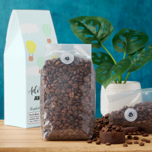 Hot Air Balloon Gender Neutral Baby Shower Roasted Coffee
