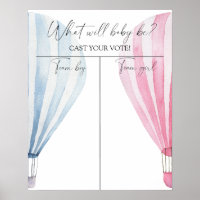 Hot Air balloon Gender reveal Boy or Girl chart