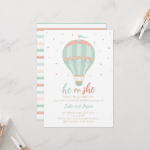 Hot air balloon Gender reveal invitation