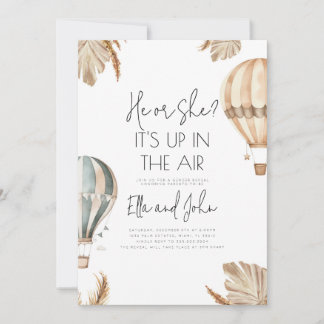 Hot Air Balloon Gender Reveal Party Invitation