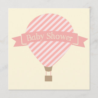 Hot Air Balloon Girl Baby Shower Invitation