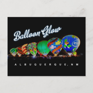 Hot Air Balloon Glow Albuquerque, NM Postcard