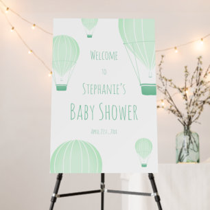 Hot Air Balloon Green Baby Shower Welcome Foam Board