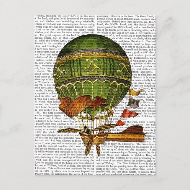 Hot Air Balloon Green Postcard (Front)