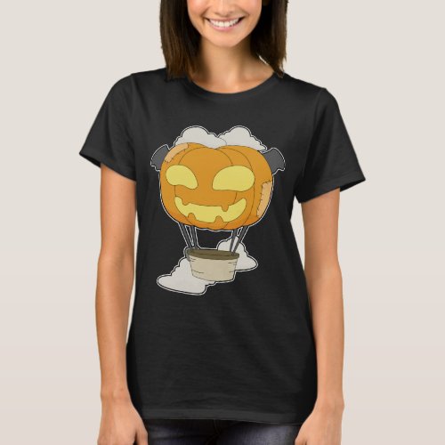 Hot air balloon Halloween Pumpkin T_Shirt