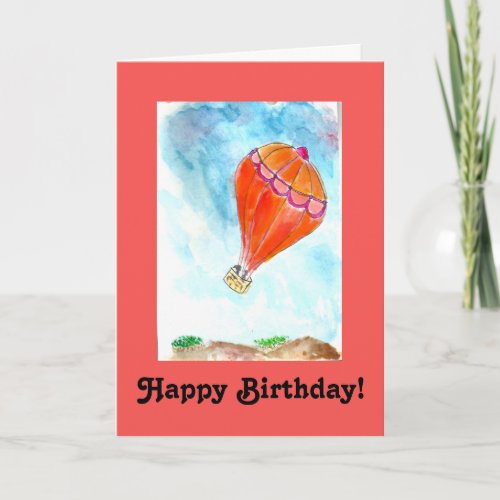 Hot Air Balloon Happy Birthday Card