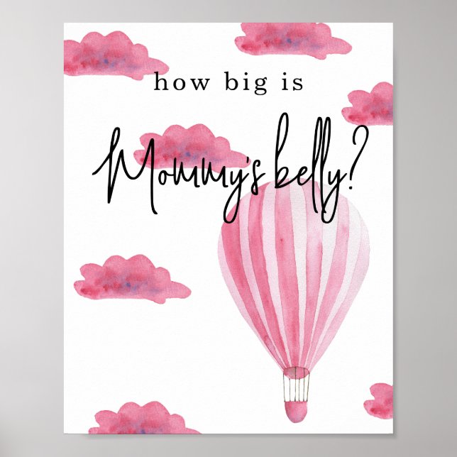 Hot air balloon - How big is Mommy's belly Poster (Front)
