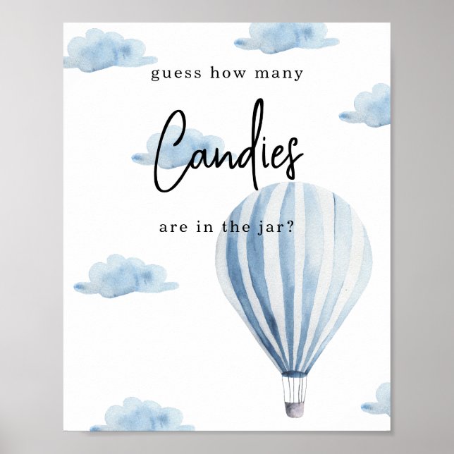 Hot air balloon - How many candies Poster (Front)