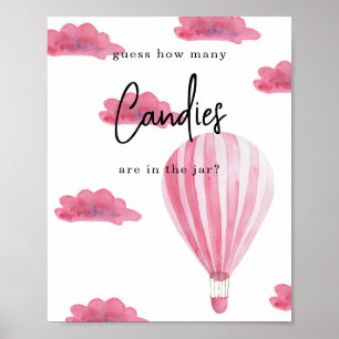 Hot air balloon - How many candies Poster
