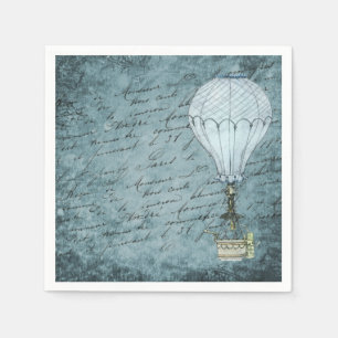 Hot Air Balloon Illustration Paper Napkins