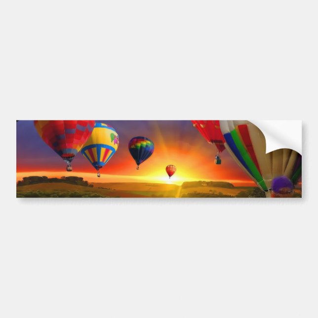 hot air balloon image bumper sticker (Front)