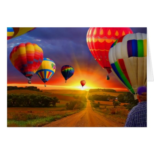 hot air balloon image card