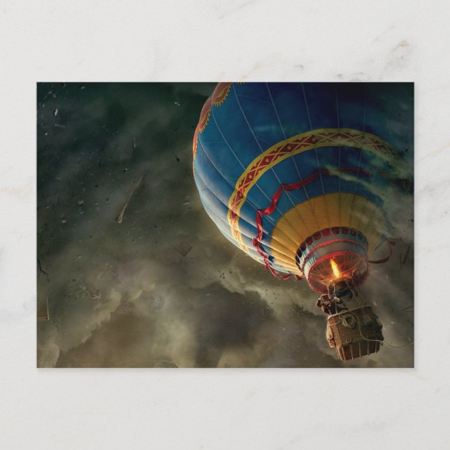 Hot Air Balloon In Storm Fantasy Postcard (Front)