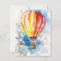 Hot Air Balloon In Watercolors