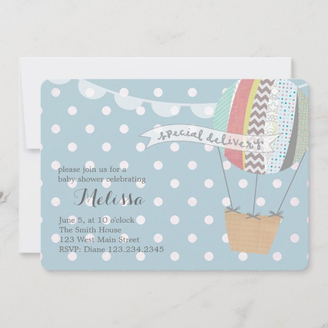 Hot Air Balloon Invitation (Front)