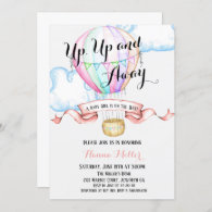 Hot Air Balloon Invitation Baby Girl Shower