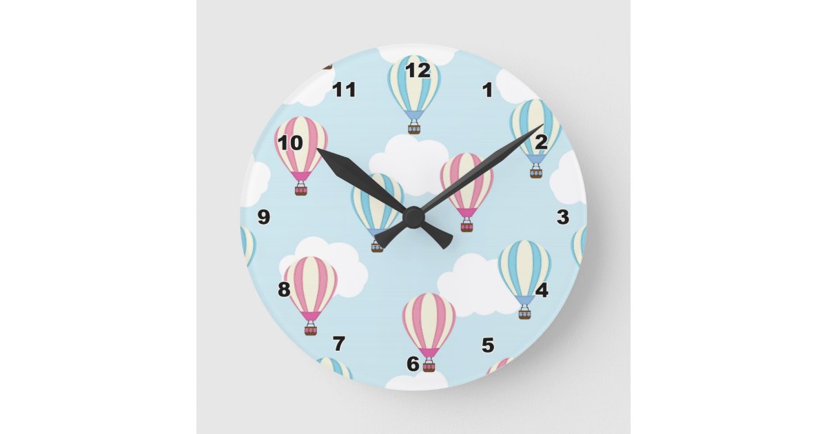 Hot Air Balloon Kid's Wall Clock | Zazzle