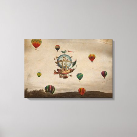 Hot Air Balloon, La Minerve 1803  Travel In Style Canvas Print