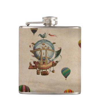 Hot Air Balloon  La Minerve 1803  Travel In Style Flask by BluePress at Zazzle