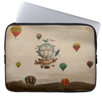 Hot Air Balloon  La Minerve 1803  Travel In Style Laptop Sleeve by BluePress at Zazzle