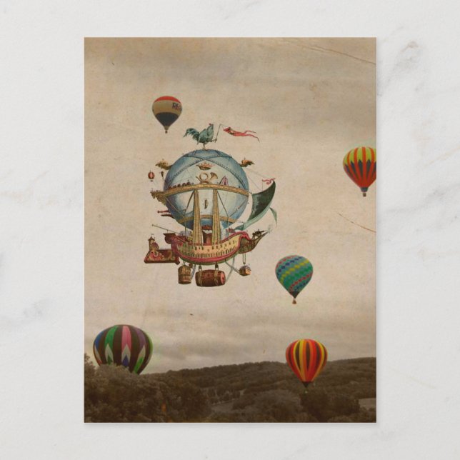 Hot Air Balloon, La Minerve 1803  travel in style Postcard (Front)