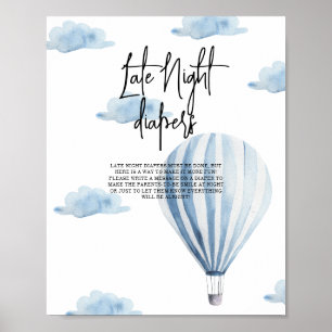 Hot air balloon - Late Night diapers Poster