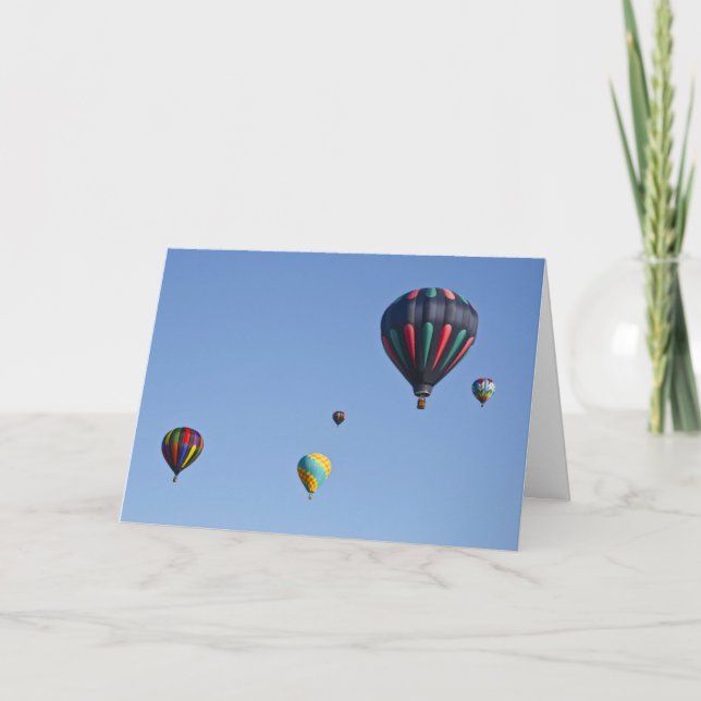 Hot Air Balloon Launch Greeting Card (Front)