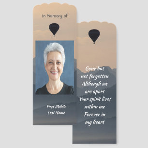 Hot Air Balloon Memorial Keepsake Bookmarks