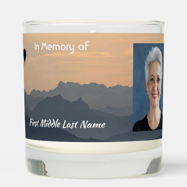 Hot Air Balloon  Memorial Keepsake  Scented Candle (Front)