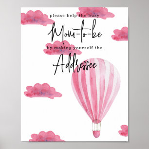 Hot air balloon - Mom to be addressee Poster