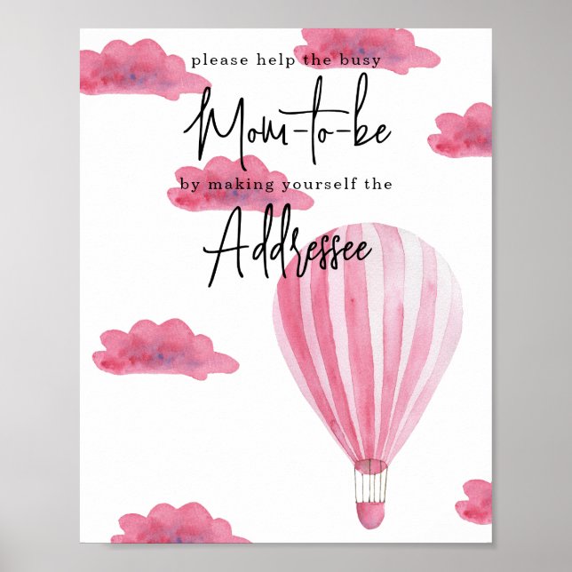 Hot air balloon - Mom to be addressee Poster (Front)