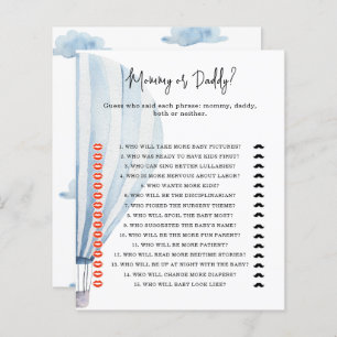 Hot air balloon - mommy or daddy baby shower game