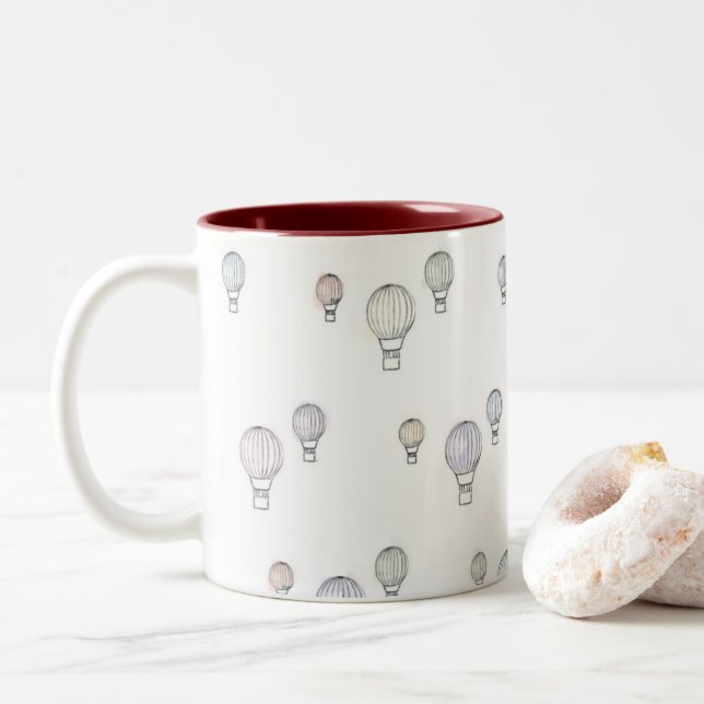 Hot Air Balloon Mug - Color (With Donut)