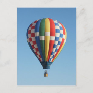 Hot air balloon multicolored postcard