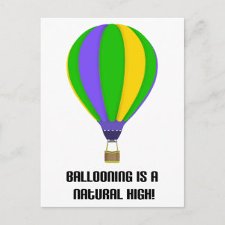 Hot Air Balloon Natural High Postcard