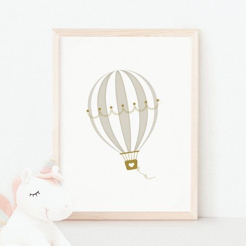 Hot Air Balloon Nursery Decor Poster