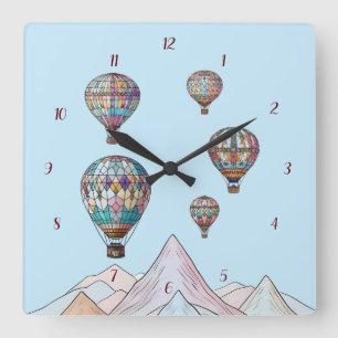 Hot Air Balloon Nursery Wall Clock