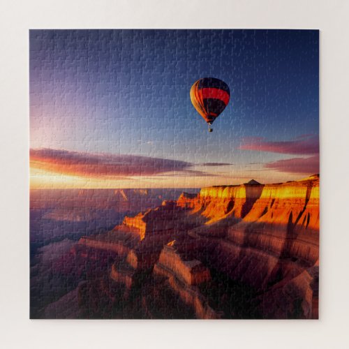 Hot Air Balloon Over Grand Canyon Jigsaw Puzzle