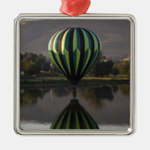 Hot air balloon over the Yakima River Metal Ornament