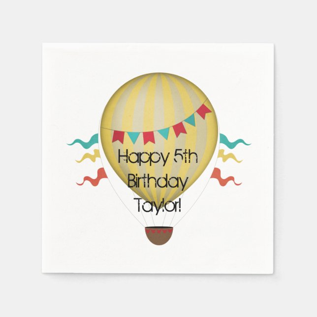 Hot Air Balloon Paper Napkins (Front)