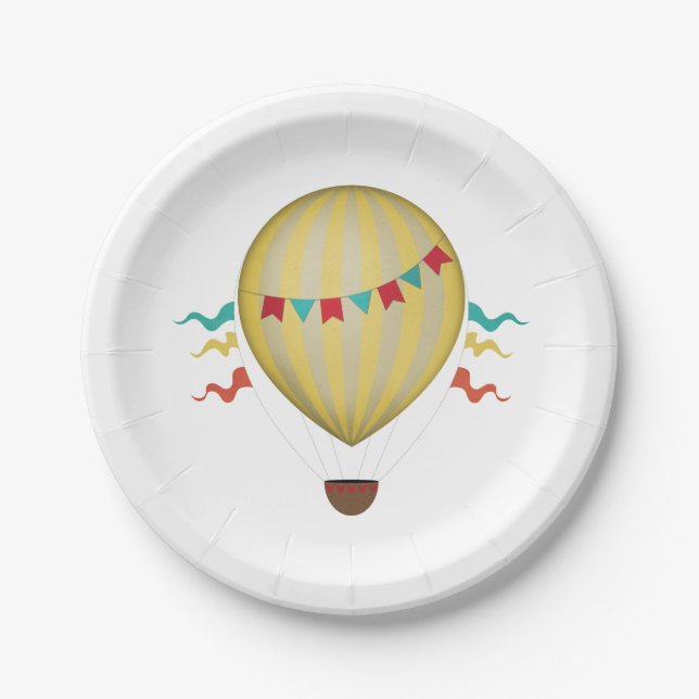 Hot Air Balloon Paper Plates (Front)