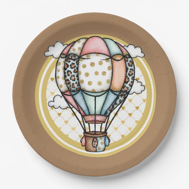 Hot Air Balloon  Paper Plates (Front)