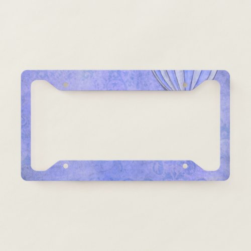 Hot Air Balloon Paper Texture _ Blue License Plate Frame
