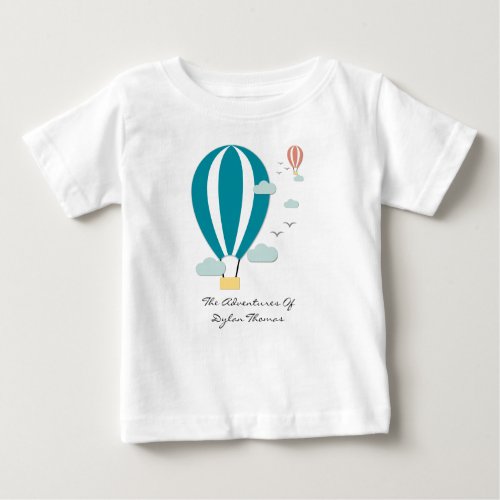 Hot Air Balloon Papercut Style Baby T_Shirt