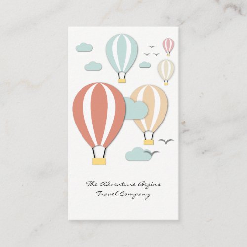Hot Air Balloon Papercut Style Business Card