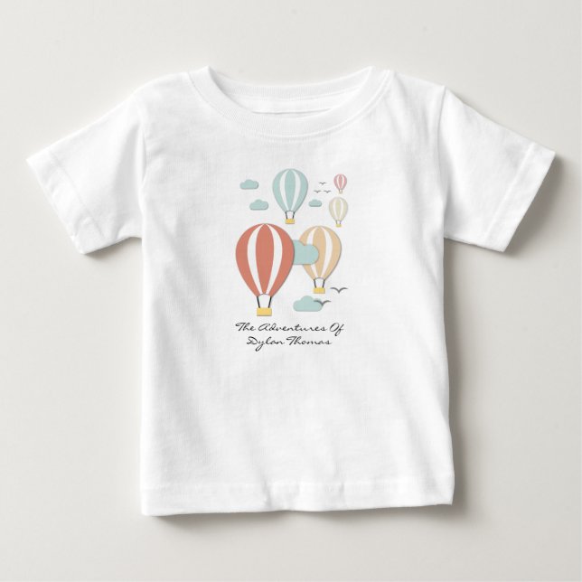 Hot Air Balloon Papercuts Baby T-Shirt (Front)